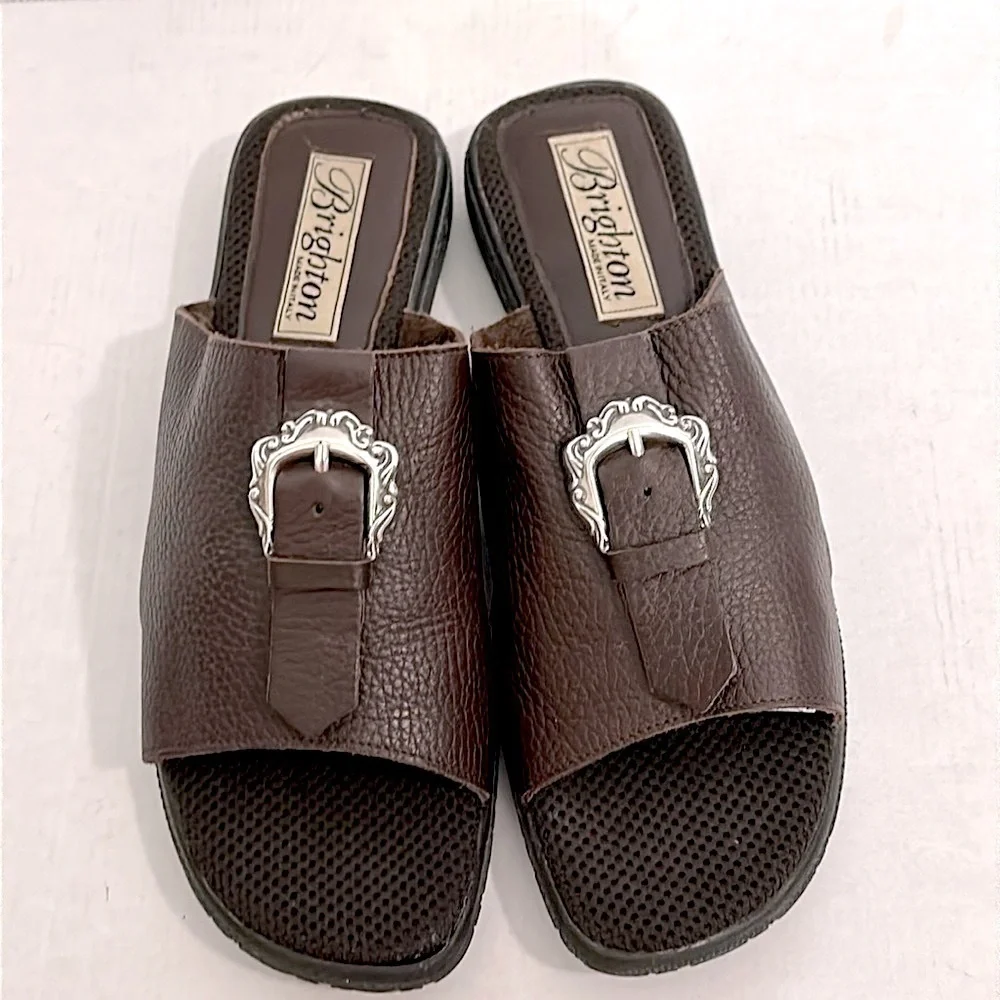 Brighton Vicky Genuine Leather Buckle Accent brown size 8
